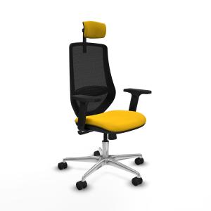 Mardos sincro bali amarillo brazos 2D base aluminio ruedas 65mm nailon cabecero 2D