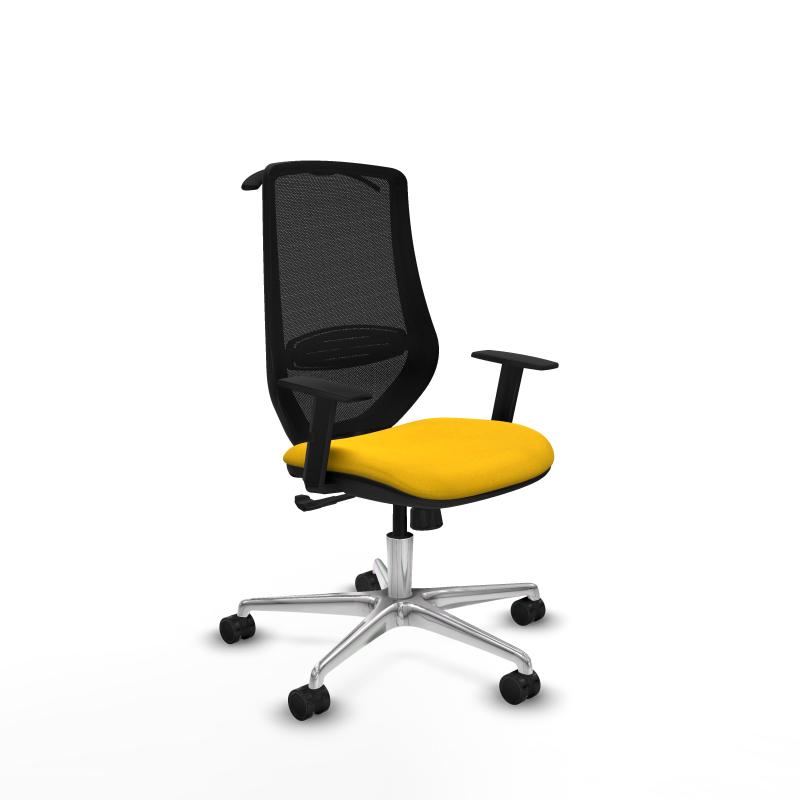 Mardos sincro bali amarillo brazos 1D base aluminio ruedas 65mm nailon perchero