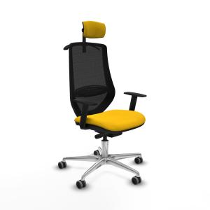 Mardos traslack bali amarillo brazos 1D base aluminio ruedas 65mm engomadas cabecero 2D perchero