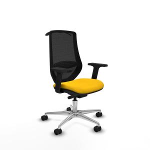 Mardos traslack bali amarillo brazos 2D base aluminio ruedas 65mm nailon perchero