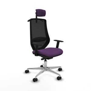 Mardos traslack bali morado brazos 1D base aluminio ruedas 65mm nailon cabecero 2D perchero