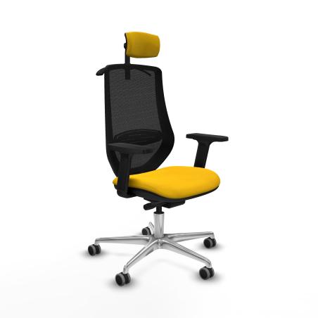 Mardos traslack bali amarillo brazos 2D base aluminio ruedas 65mm engomadas cabecero 2D perchero