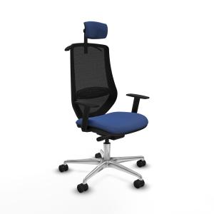 Mardos traslack bali azul marino brazos 1D base aluminio ruedas 65mm nailon cabecero 2D perchero