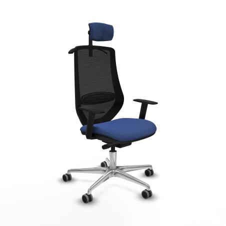 Mardos traslack bali azul marino brazos 1D base aluminio ruedas 65mm engomadas cabecero 2D perchero
