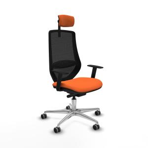 Mardos traslack bali naranja brazos 1D base aluminio ruedas 65mm engomadas cabecero 2D