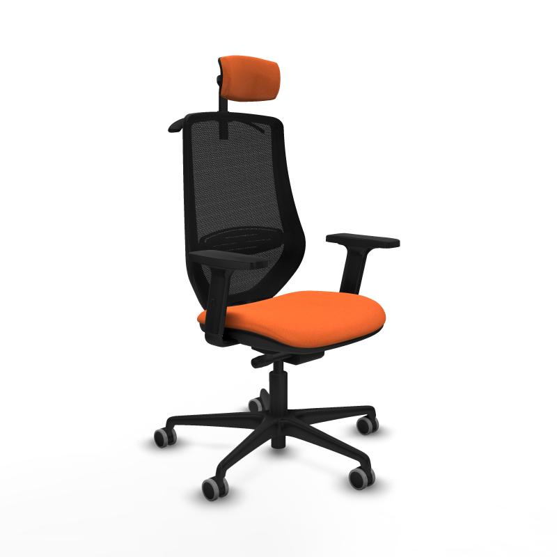 Mardos traslack bali naranja brazos 2D base nailon ruedas 65mm engomadas cabecero 2D perchero