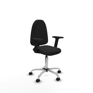 Aına CP similpiel negro brazos 2D base cromada ruedas autofrenantes 50mm