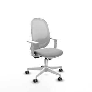 Cilanco blanca sincro malla blanca similpiel gris claro brazos blancos base blanca ruedas 65mm engomadas