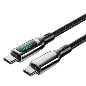 Cable USB 2.0 Tipo-C 5A 100W TAYBAV/ USB Tipo-C Macho - USB Tipo-C Macho/ 1.2m/ con Pantalla