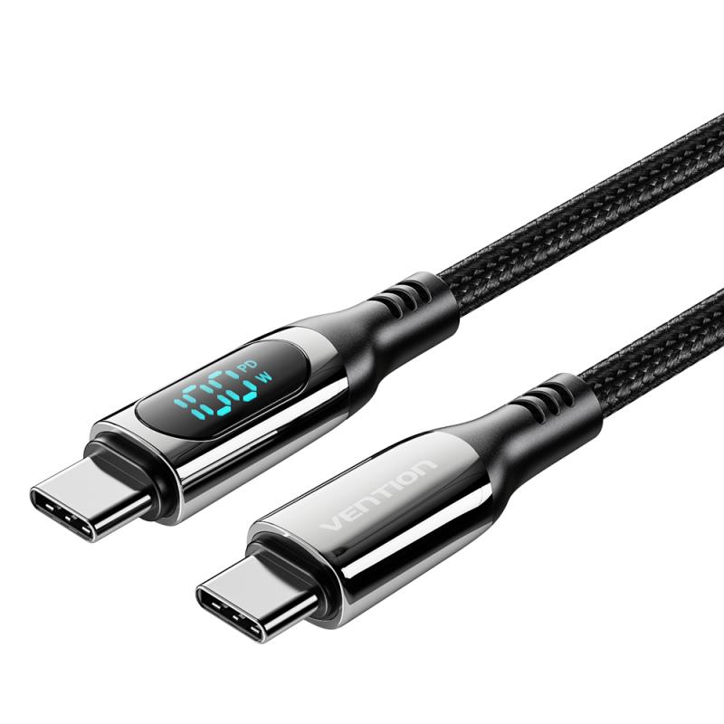 Cable USB 2.0 Tipo-C 5A 100W TAYBAV/ USB Tipo-C Macho - USB Tipo-C Macho/ 1.2m/ con Pantalla