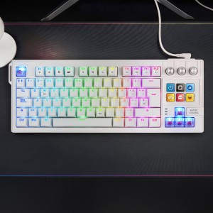 Mars Gaming MKMASTERW teclado Juego USB Español, Francés, Portugués Blanco