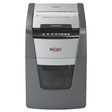 Rexel Optimum Auto+ 100M triturador de papel Microcorte 55 dB 22 cm Negro, Gris