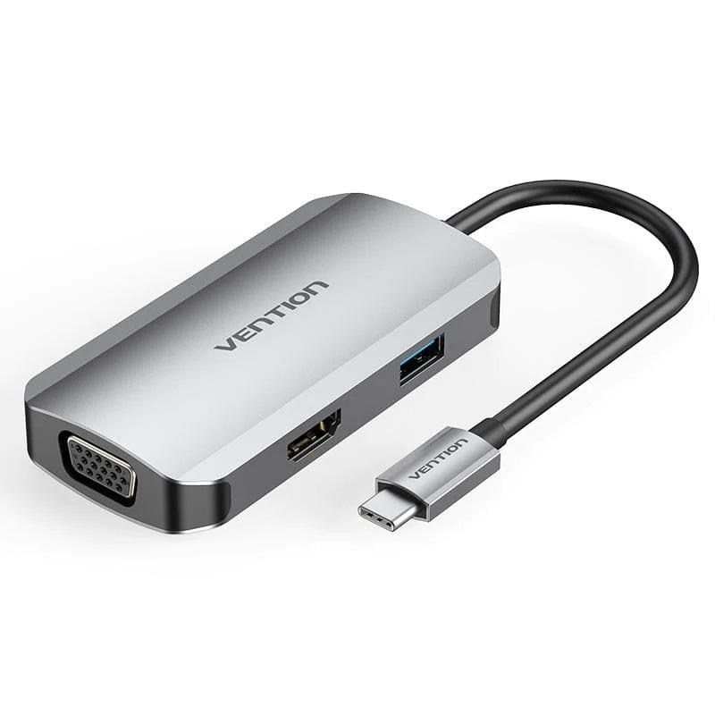 Docking USB Tipo-C TOAHB/ 1xHDMI/ 1xVGA/ 1xUSB/ 1xUSB Tipo-C PD/ Gris