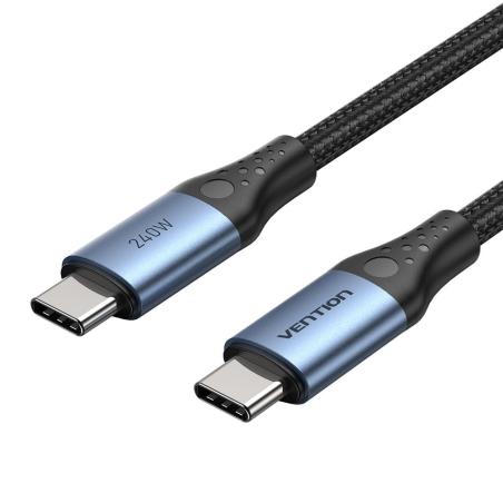 TREBF cable USB USB 2.0 1 m USB C 240 W Gris, Azul