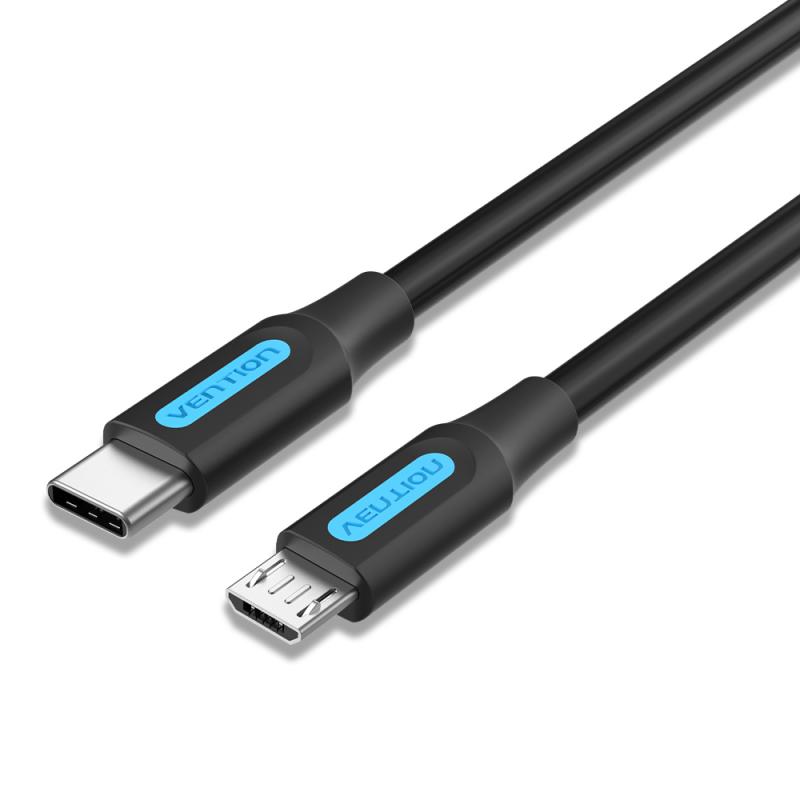 Cable USB 2.0 Tipo-C COVBF/ USB Tipo-C Macho - MicroUSB Macho/ 1m/ Negro