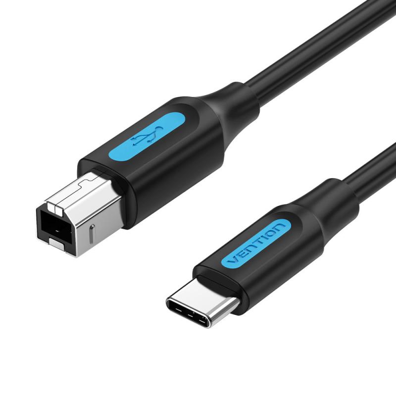 CQUBH cable USB USB 2.0 2 m USB C USB B 0,48 Gbit/s Negro