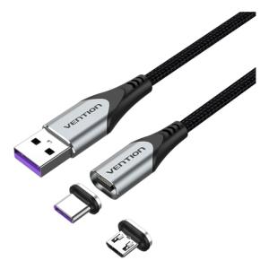 CQNHD cable USB USB 2.0 0,5 m USB A USB C/Micro-USB B 0,48 Gbit/s Negro