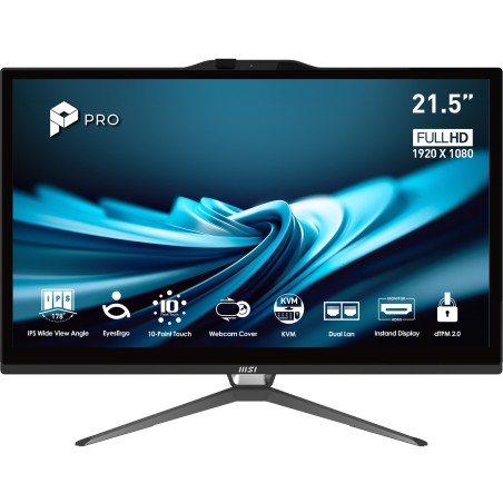 MSI Pro AP222T 14M-622EU Intel® Pentium® Gold G7400 54,6 cm (21.5") 1920 x 1080 Pixeles Pantalla táctil PC todo en uno 8 GB