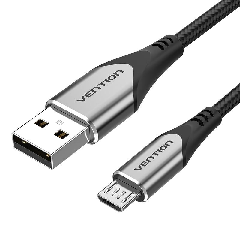 Cable USB 2.0 3A COAHG/ USB Macho - MicroUSB Macho/ 1.5m/ Gris