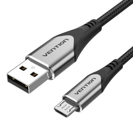 Cable USB 2.0 3A COAHG/ USB Macho - MicroUSB Macho/ 1.5m/ Gris