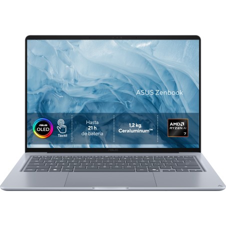 ASUS Zenbook 14 OLED UX3480KA-U2218W Copilot+ PC Copilot+ PC - Ordenador Portátil " WUXGA (AMD Ryzen AI 7 345, 16GB RAM, 512GB