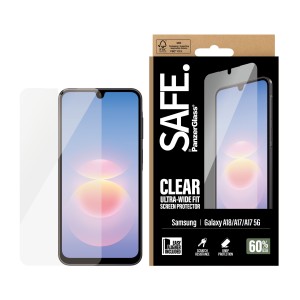 PanzerGlass SAFE. by ® Screen Protector Samsung Galaxy A18 | A17 | A17 5G | Ultra-Wide Fit w. EasyAligner Protector de pantalla