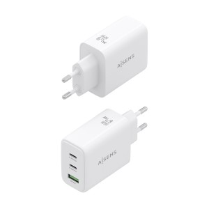 AISENS Cargador GaN 67W, 2xUSB-C PD3.0 QC4.0, 1xUSB-A QC3.0, blanco