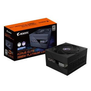 GIGABYTE AORUS ELITE P1000W V2 Fuente de Alimentación – PCIe 5.1, 80 PLUS Platinum, diseño totalmente modular, ventilador de
