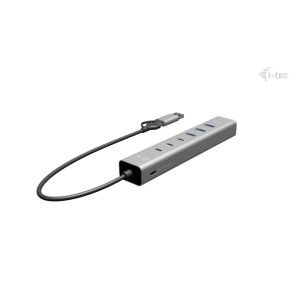 i-tec USB-C USB-A Metal HUB 6 port (3x USB-C, 3x USB-A), LAN, Power Delivery 85W