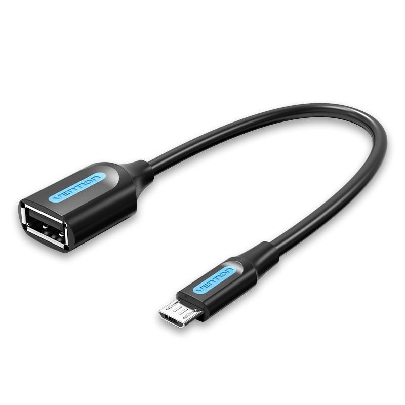 Cable USB 2.0 CCUBB/ MicroUSB Macho - USB Hembra/ 480Mbps/ 15cm/ Negro