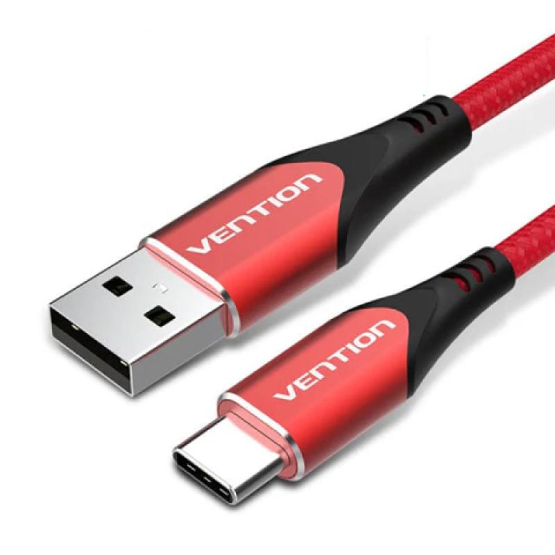 CODRG cable USB USB 2.0 1,5 m USB A USB C 0,48 Gbit/s Aluminio, Negro, Rojo