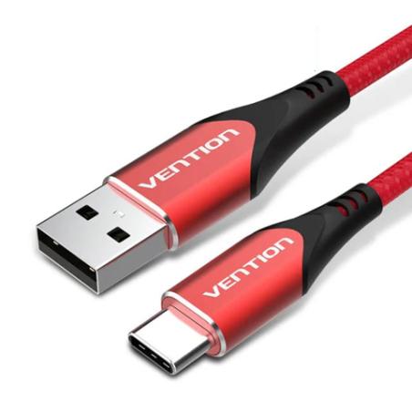 CODRG cable USB USB 2.0 1,5 m USB A USB C 0,48 Gbit/s Aluminio, Negro, Rojo