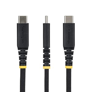 StarTech.com Cable Cargador USB-A a USB-C de 15cm - 15W 3A - Cable USB a Tipo C de Carga Rápida Trenzado de Nailon -