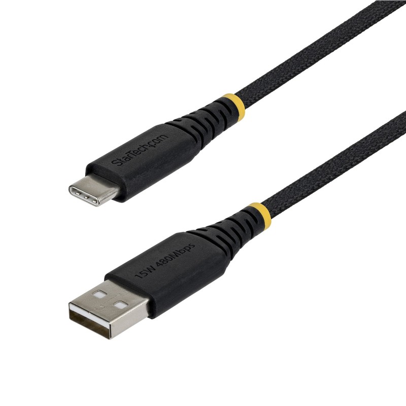 StarTech.com Cable Cargador USB-A a USB-C de 30cm - 15W 3A - Cable USB a Tipo C de Carga Rápida Trenzado de Nailon -