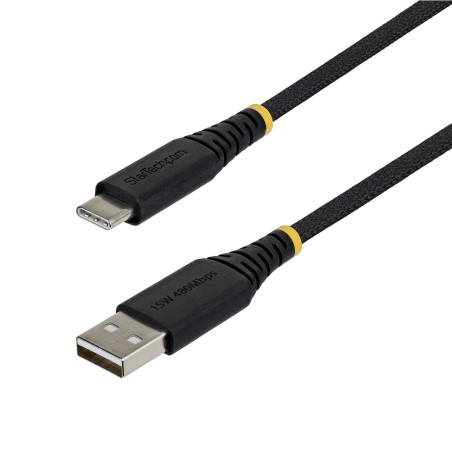 StarTech.com Cable Cargador USB-A a USB-C de 30cm - 15W 3A - Cable USB a Tipo C de Carga Rápida Trenzado de Nailon -