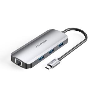 Docking USB Tipo-C TOHHB/ 1xHDMI/ 3xUSB/ 1xRJ45/ 1xUSB Tipo-C PD
