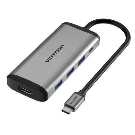 Docking USB Tipo-C CNBHB/ 1xHDMI/ 3xUSB/ 1xUSB Tipo-C PD/ Gris