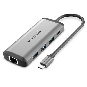 Docking USB Tipo-C CNDHB/ 1xHDMI/ 3xUSB/ 1xUSB Tipo-C PD/ 1xRJ45/ 1xLector tarjetas/ Gris