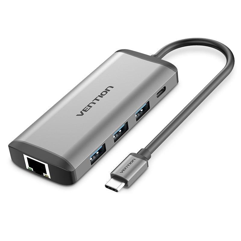 Docking USB Tipo-C CNDHB/ 1xHDMI/ 3xUSB/ 1xUSB Tipo-C PD/ 1xRJ45/ 1xLector tarjetas/ Gris