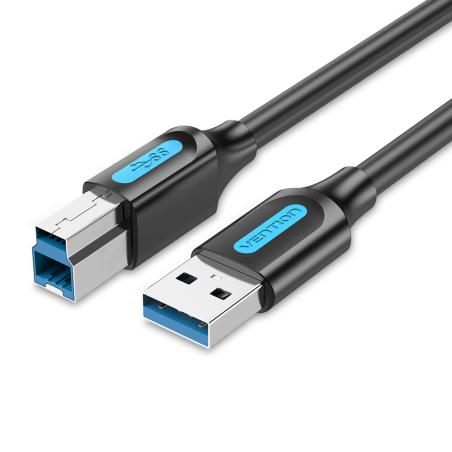 Cable USB 3.0 Impresora COOBF/ USB Tipo-B Macho - USB Macho/ 1m/ Negro