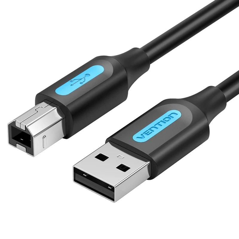 Cable USB 2.0 Impresora COQBJ/ USB Tipo-B Macho - USB Macho/ 5m/ Negro