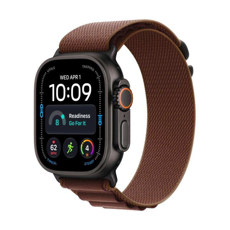 Watch Ultra 4 (GPS + Cellular) - Caja de titanio negro de 49 mm - Correa Loop Alpine burdeos - Talla S