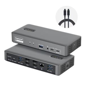 Dock Inteligente Universal USB-C Para 2 Monitores - 4K 60Hz - HDMI o DisplayPort - Carga de Portátiles de 96W - Ethernet Gigabit