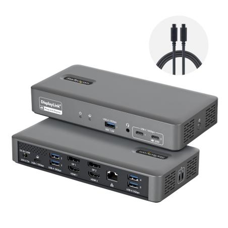 Dock Inteligente Universal USB-C Para 2 Monitores - 4K 60Hz - HDMI o DisplayPort - Carga de Portátiles de 96W - Ethernet Gigabit