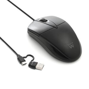 EW3301 ratón Universal Ambidextro USB Type-A + USB Type-C Óptico 1200 DPI