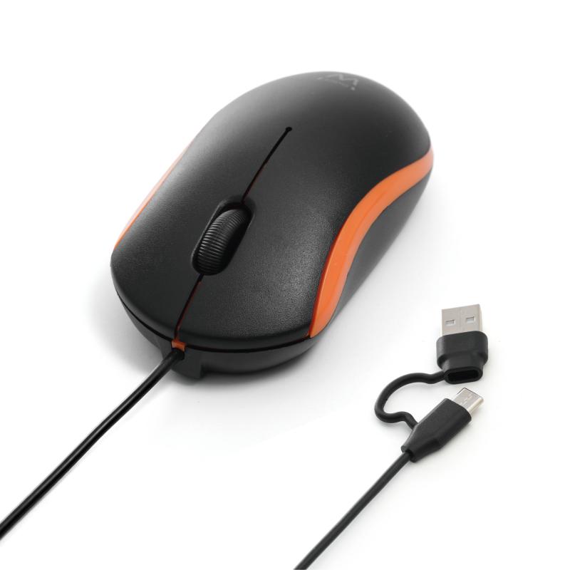 EW3305 ratón Universal Ambidextro USB Type-A + USB Type-C Óptico 1200 DPI