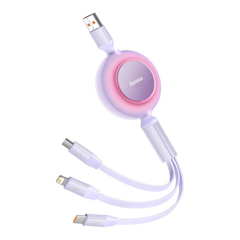 CAMJ010105 cable USB USB 2.0 USB A USB C/Micro-USB B/Lightning 0,48 Gbit/s 66 W Violeta