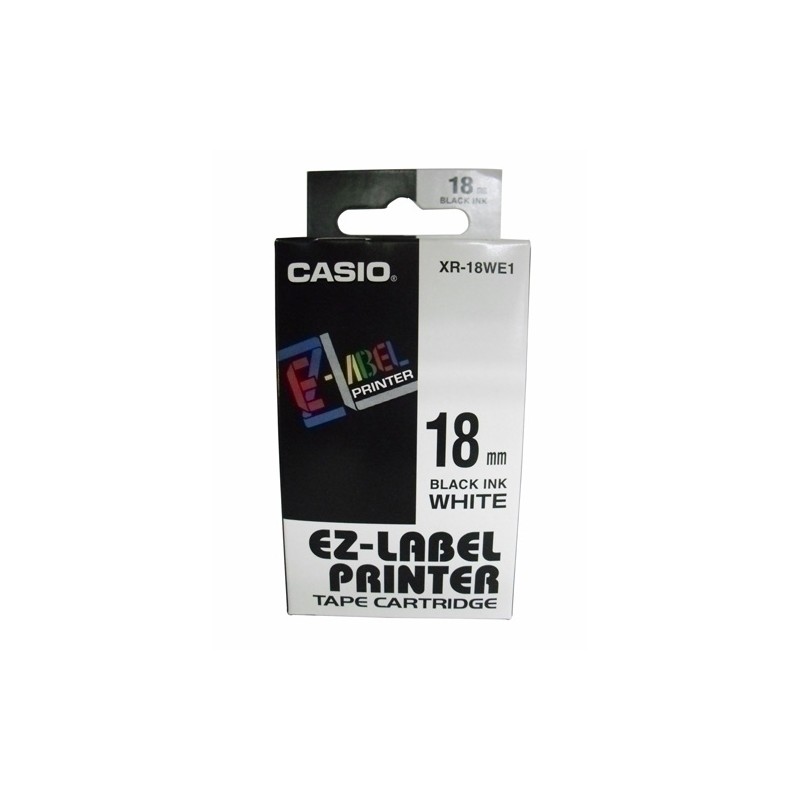 CINTA ROT.CASIO 8m 18 NEGRO s/BLANCO