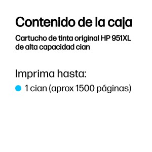HP Cartucho de tinta original 951XL de alta capacidad cian