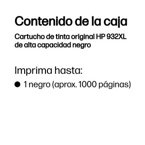 HP Cartucho de tinta original 932XL de alta capacidad negro
